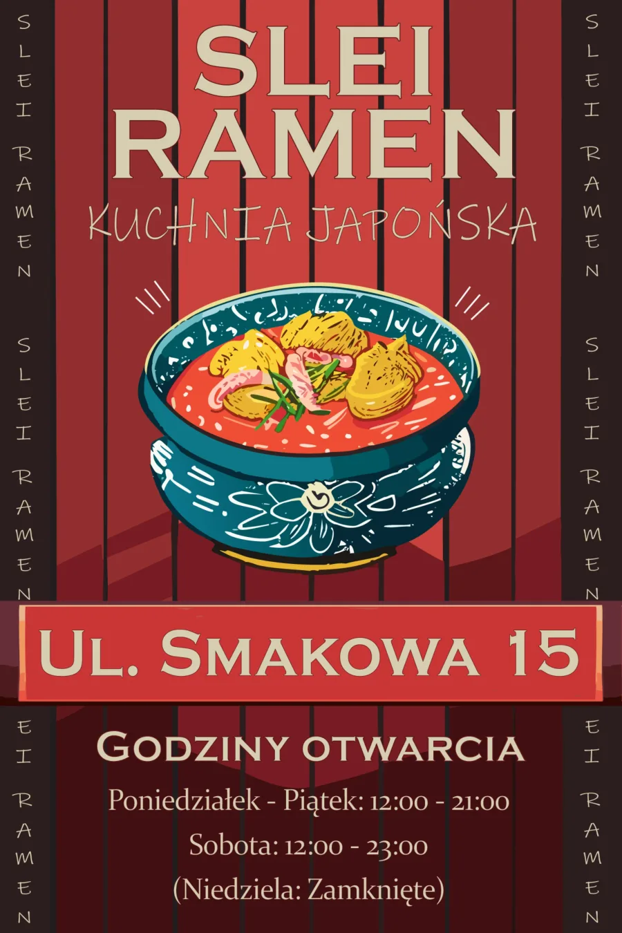 Slei Ramen – plakat – Druk, Grafika